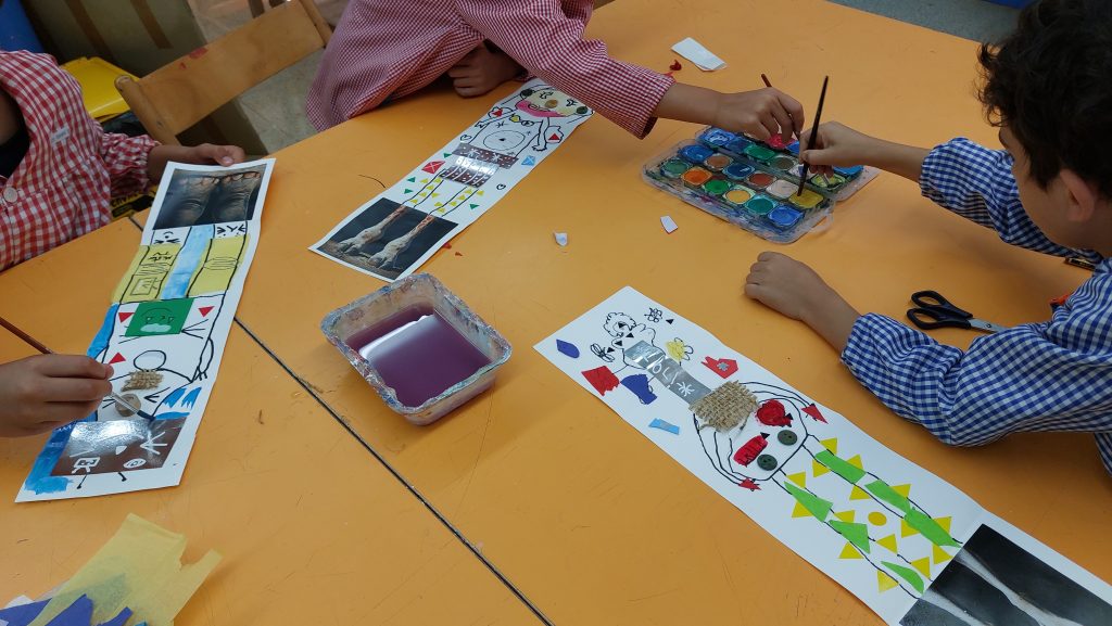 La classe dels Esquirols de 3r hem anat a l'escola d'Art a fer una activitat on el tema és el cos humà, aquesta es titula "De cap a peus".
A cadascun de nosaltres ens han donat unes potes impreses de diferents animals i a partir d'aquí i amb molts materials ben diversos hem creat el nostre personatge.
Hem alliberat la imaginació i... que bé que ens ha quedat!